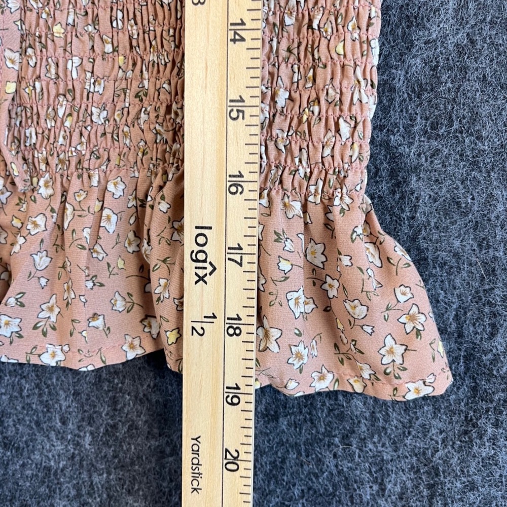 ⭐️3 for $30 Paper Moon Floral Smocked Peplum Summer Tank Top Mauve Pink Sz M - Picture 9 of 10
